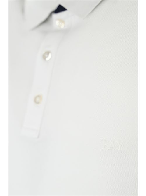 Polo in piquet stretch Bianco FAY | NPMB252135STDWB001